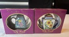 Vivian Chan Hand Painted Mini Teapots NIB Lot Of 2 Free Fedex Shipping picture