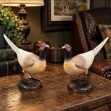 Rachel Ashwell The Farmhouse Pheasant Bird Figurines Pair Rustic Farmhouse Decor picture