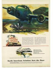 1945 North American Aviation B-25 Mitchell Bomber bombs Japanese Bridge WWII Ad picture