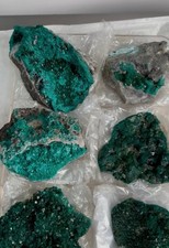 Rich Green Dioptase Specimens – 6 Piece Lot picture