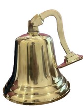 9 Inch Nautical Brass Ship Bell Marine Wall Hanging Decor Antique Finish picture