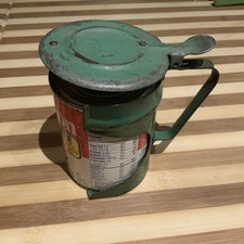 Vintage Unmarked Can Holder Piercer w/Carnation Milk Can Green picture