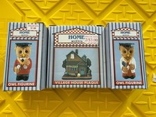 Little Nook Village Collection Owls Teashoppe Lot Of 3 picture