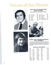 1975 KSFO KTVU Print Ad, Al Micheals & Art Eckman Voices of the San Fran Giants picture