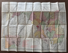 Vintage 1911 Rand McNally Maryland & Delaware RR Map Railroads Electric Lines picture