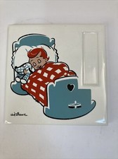 1940s Rare Disney LULLABY LAND Thermometer Tile Plaque (g7) picture