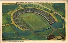 Postcard Bowman Gray Memorial Stadium, Winston-Salem, NC North Carolina KT1 picture