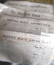 3  Boston Daily Newspaper Yr. 1827. And 1 New York Times. Yrs 1865 picture