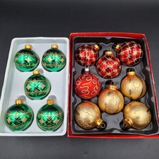 VTG Set Of 13 G & D mixed lot Glass Christmas Ornaments picture
