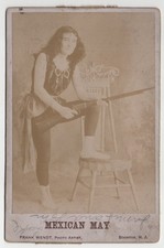 Antique Cabinet Card Frank Wendt Mexican May Sideshow Rifle Performer Boonton NJ picture