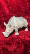 Spanish Porcelain LEAN Rhinoceros Rhino Figurine Similar Lladro Porcelain #923 picture