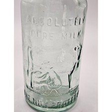 Vintage ABSOLUTELY PURE GLASS MILK Bottle Container picture