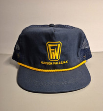 Vintage Farmers Warehouse FW Rope Front Trucker Hat Hudson Falls NY Unworn Mesh picture