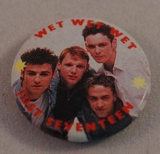 Wet Wet Wet Just Seventeen Boy Band Pin Pinback Button Badge picture