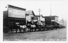 Republic WA Main Street Freight Wagons 1900 Real Photo Postcard RPPC Eureka picture