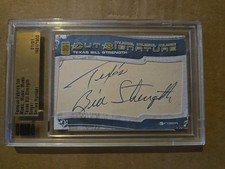 2012 Famous Fabrics Ink Music TEXAS BILL STRENGTH Singer Cut Signature Auto 1/1 picture