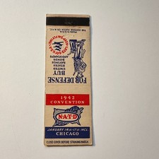 1942 NATD Convention Jan 14th-17th Chicago Vintage Matchbook Cover 5MB126-1 picture