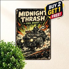 Vintage Hot Rod Mouse Comic Art Tin Metal Sign Man Cave Wall Decor 8x12 picture