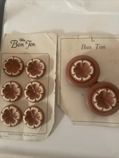 Vintage 1930s Bon Ton Celluloid Plastic Bon Ton Buttons On Cards picture
