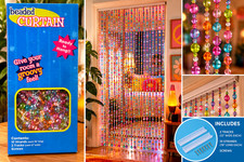Vintage Y2K Beaded Curtain 10 Strands 78” Groovy Multicolor NEW SEALED NOS picture
