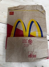 Vintage 1999 McDonald's Take Out Paper Bag Red Yellow Blue Arches Logo Fast Food picture