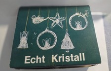 Vintage Set 6 Weihnachts Echt Kristall Crystal Christmas Ornaments Germany NIB picture