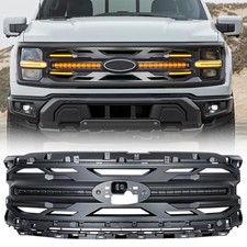 MEGAIE Matte Black Front Grill Compatible with F150 2024+ Tremor, with Smoked DR picture