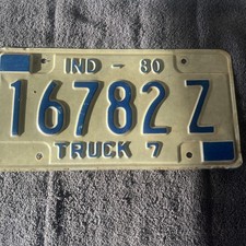 1980 Indiana Truck License Plate 16782Z picture