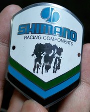 Vintage Shimano Racing Components Bicycle Headtube Badge Emblem Metal Road Bike picture
