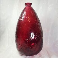 Red Recycled Glass Floor Vase Jug Bottle Made In Spain 14