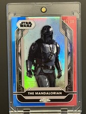2024 Topps Chrome Star Wars #7 of 10: The Mandalorian Mando Lava Refractor: /10 picture