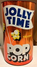 RARE Vtg 1950s Jolly Time Popcorn Tin Metal 14.5