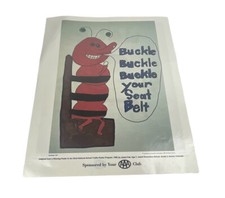 Vintage 80’s AAA Club DOUBLE SIDED Kid Safety 15.5”x18.5” Laminated Poster￼ USA picture