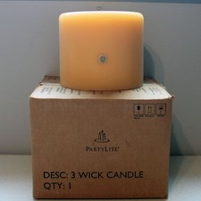 VHTF Retired Fall PartyLite GLOWING EMBERS 6 x 5 Petite 3-Wick Candle S65189 picture