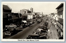 c1930's Third Ave. Cars San Mateo California CA RPPC Photo Vintage Postcard picture