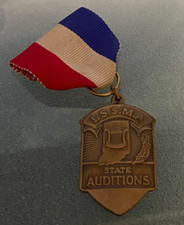 Vintage Indiana State School Music Association ISSMA State Audition Ribbon Medal picture