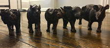 Vintage Hand-Carved Wooden African Safari Animals Set – 5 Pieces Global Folk Art picture