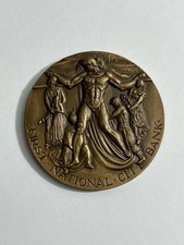 Vintage 1962 First National City Bank New York Bronze Medallion Coin picture