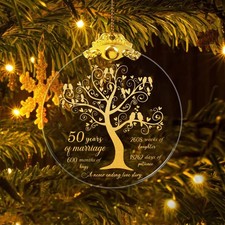 50 Year Wedding Ornament Gifts, 50th Anniversary Wedding Ornaments picture