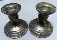 2 VINTAGE sterling silver weighted candlestick holders picture