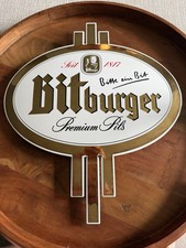 Original Bitburger Bitte ein Bit Oval Beer Sign - Premium Pils Seit 1817 Vintage picture