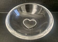 Orrefors Sweden Clear Crystal Sweetie Heart Shaped Bowl Dish Candy Trinket 5.5