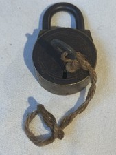 Antique British Colonial Era Indian Farishta Bronze Padlock and Key - Works picture