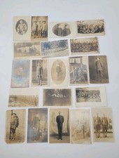 20 Card Lot WW1 Era RPPC Military Real Photo Postcards Soldiers In Uniform  picture
