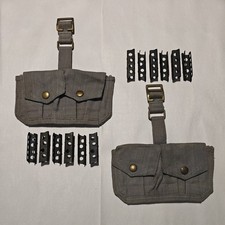 SET OF 12 BRITISH LEE ENFIELD 303 CLIPS WITH 2 POCKET AMMO POUCHES picture