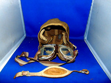 VINTAGE ANTIQUE ORIGINAL WW ll FLIGHT HEAD GEAR ,GOGGLES,2 CHIN STRAPS TYPE A-9 picture