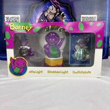 Vintage 1992 Barney Nite Light Bedside Light & Swithplate Set New NIB picture