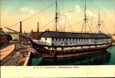 U.S.S. Constitution in Charlestown, Massachusetts PRE1908 UDB POSTCARD BK71 picture