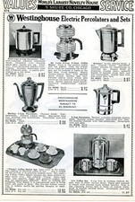 1938 Print Ad of Westinghouse Electric Percolators & Coffee Sets picture