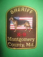 MONTGOMERY COUNTY MARYLAND K9 SHERIFF POLICE PATCH picture